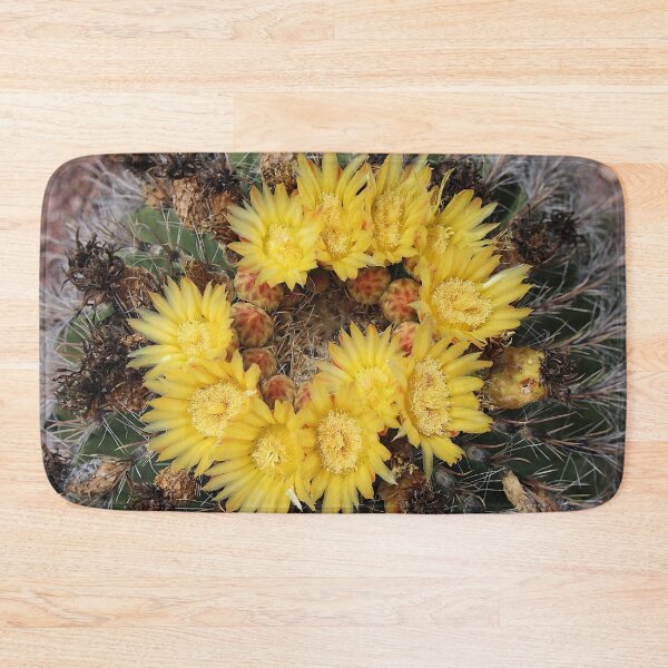 Item preview, Yellow Delight Barrel Cactus Flowers designed and sold by simonjayphotos.