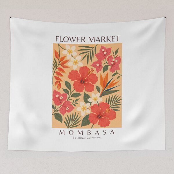Item preview, Mombasa - Flower Market designed and sold by StudioRedKoala.