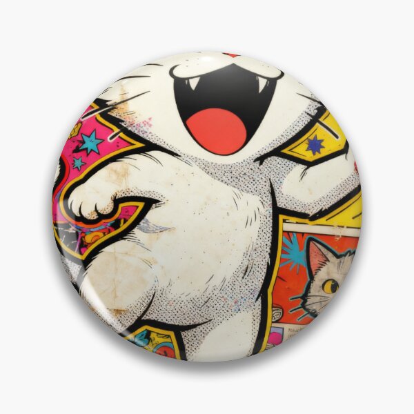 Item preview, Laughing Cat Pop Art Collage Sticker designed and sold by saiwao.