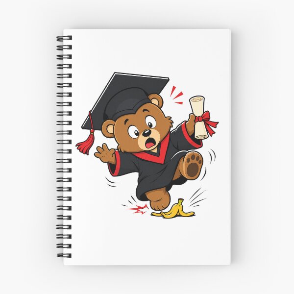 Item preview, Funny Graduation Bear – Cute Graduate Slipping on Banana Peel designed and sold by Nubian Style.