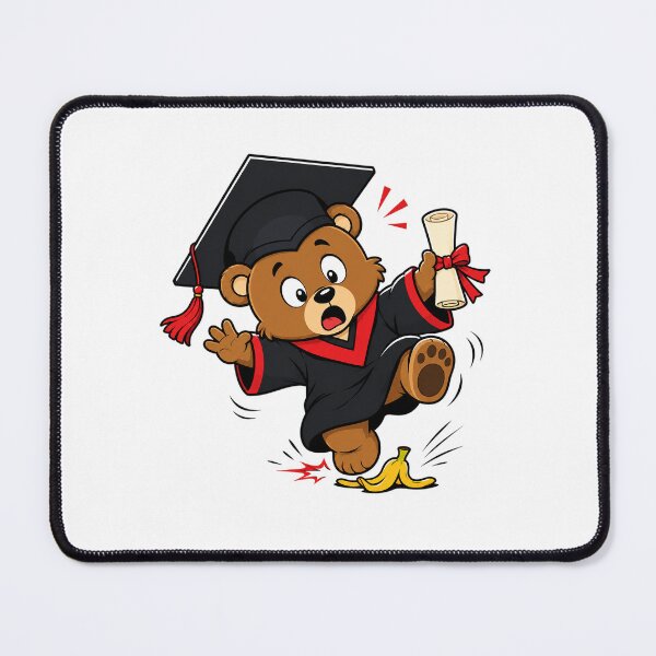 Item preview, Funny Graduation Bear – Cute Graduate Slipping on Banana Peel designed and sold by Nubian Style.