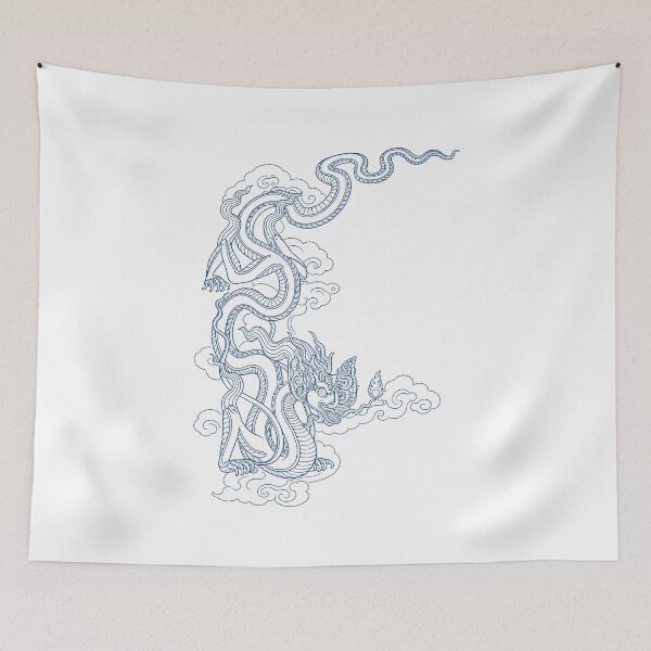 Item preview, Azure Vietnamese Dragon - Traditional Blue designed and sold by Rising Drake.