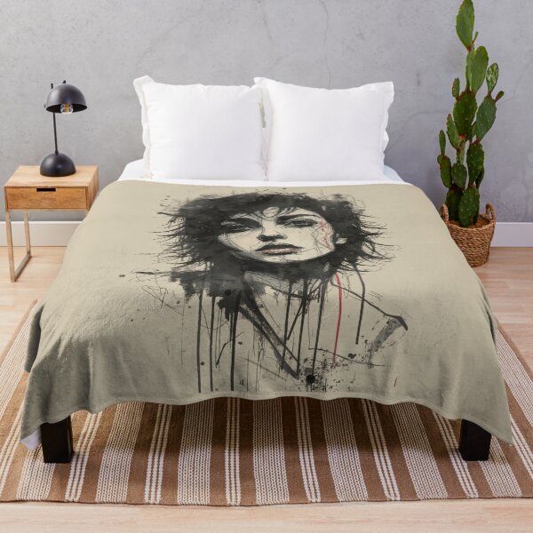 Item preview, Grunge Goth Portrait Shaggy Hair Ink Splash designed and sold by ERODED SELF.