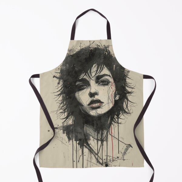 Item preview, Grunge Goth Portrait Shaggy Hair Ink Splash designed and sold by ERODED SELF.