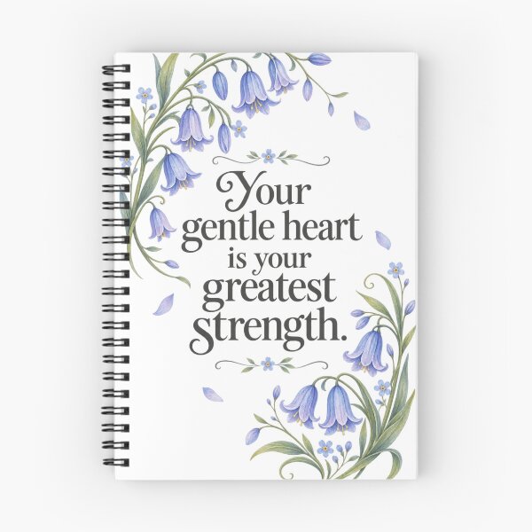 Item preview, Your Gentle Heart Is Your Greatest Strength Floral Bluebell Cottagecore Art designed and sold by QCena.