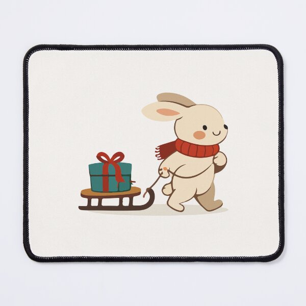 Item preview, Funny Christmas Bunny Pulling Sled Cartoon designed and sold by stylishdzign.