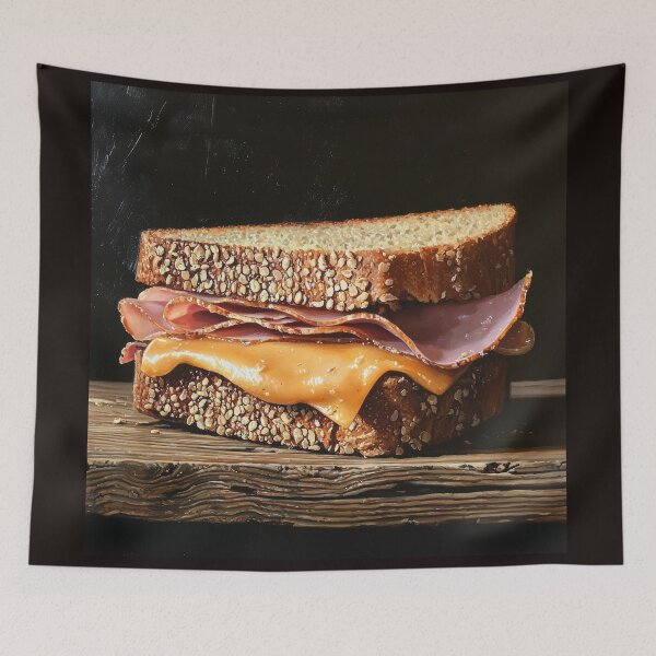 Item preview, Ham and Cheese Sandwich on Whole Grain Bread designed and sold by Shannon Hilson.