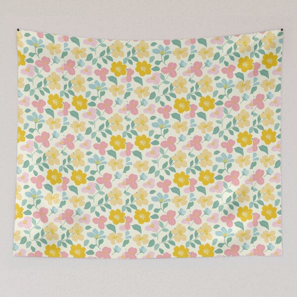Item preview, Soft Pastel Spring Wildflower Garden Seamless Pattern designed and sold by LuxocaDesigns24.