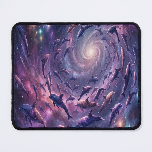 Item preview, Cosmic Dolphins in Galaxy Vortex Art Print designed and sold by AfresStudio.