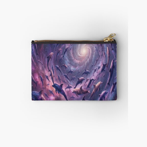 Item preview, Cosmic Dolphins in Galaxy Vortex Art Print designed and sold by AfresStudio.