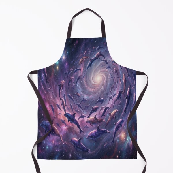 Item preview, Cosmic Dolphins in Galaxy Vortex Art Print designed and sold by AfresStudio.