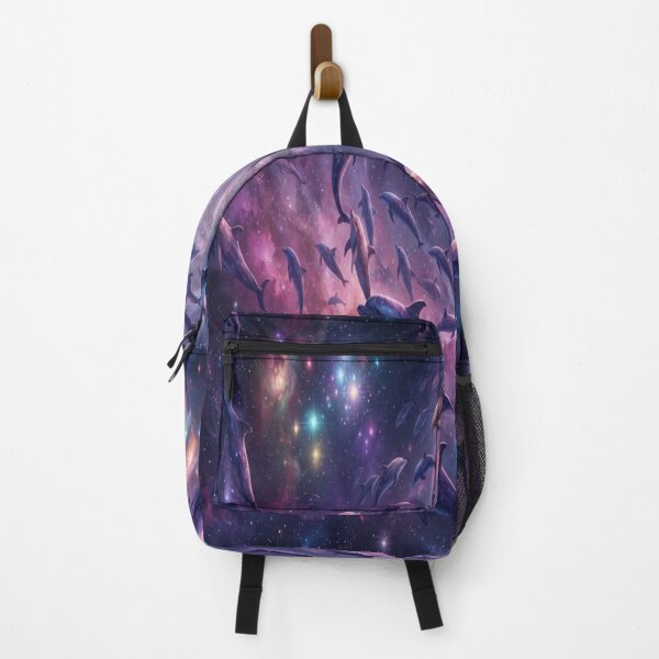 Item preview, Cosmic Dolphins in Galaxy Vortex Art Print designed and sold by AfresStudio.