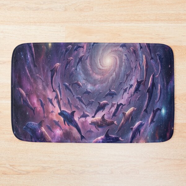 Item preview, Cosmic Dolphins in Galaxy Vortex Art Print designed and sold by AfresStudio.