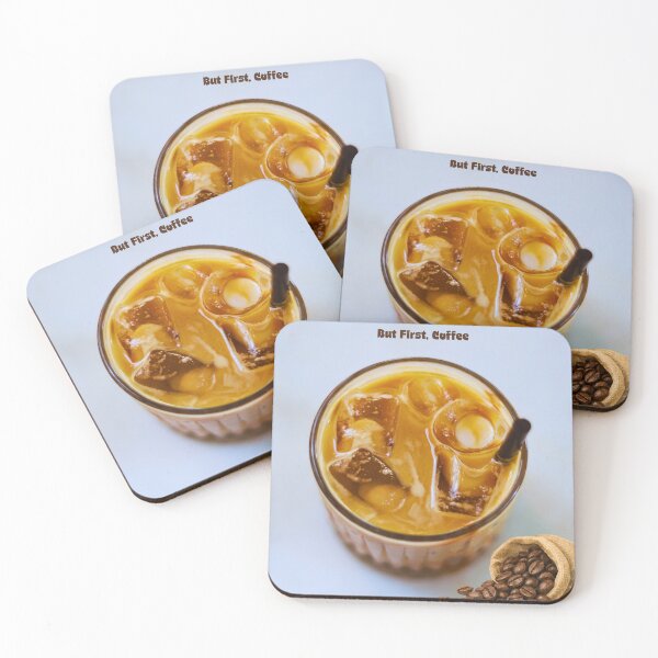 Item preview, But First Coffee Iced Latte Aesthetic Design  designed and sold by SoukaArtStore.