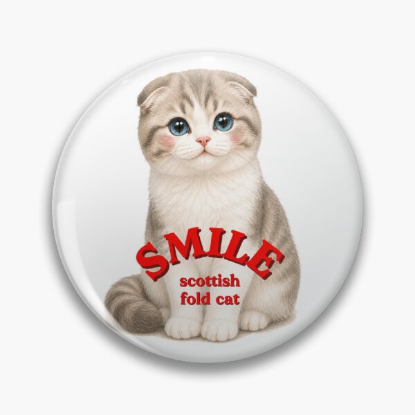 Item preview, SMILE – Cute Scottish Fold Cat designed and sold by R&A HANDMADE.