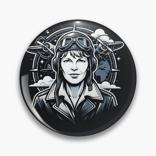 Artikelvorschau, Amelia Earhart Vintage Aviator Pilot Portrait entworfen und verkauft von Owcomm.