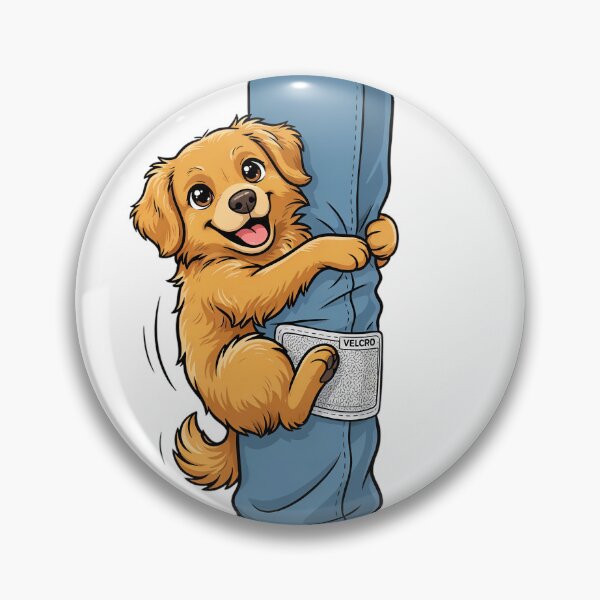 Item preview, Velcro Dog Mode: ON - Funny Clingy Golden Retriever Shirt designed and sold by Golden Poppy Paw.