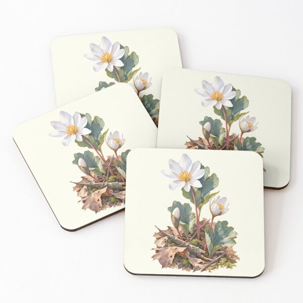 Item preview, Bloodroot | Native Woodland Spring Wildflower Art designed and sold by SusanSweetArt.