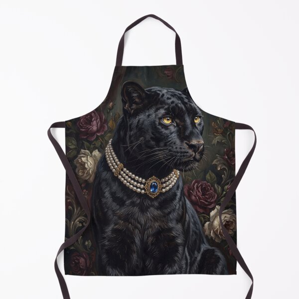 Item preview, Noble Black Panther with Sapphire Pearl Choker designed and sold by Real Beast Art.