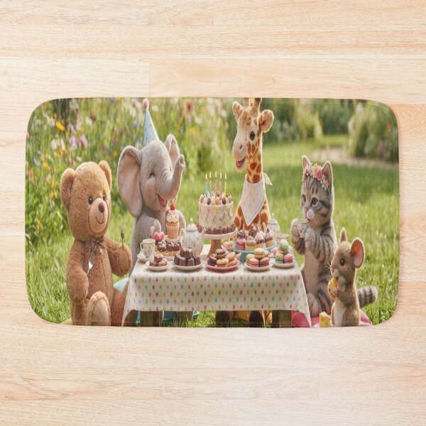 Item preview, Whimsical Tea Party with Cute Animals Art Print designed and sold by AfresStudio.