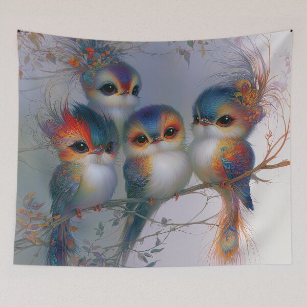 Item preview, Quartet of Pastel Songbirds designed and sold by bloorose.