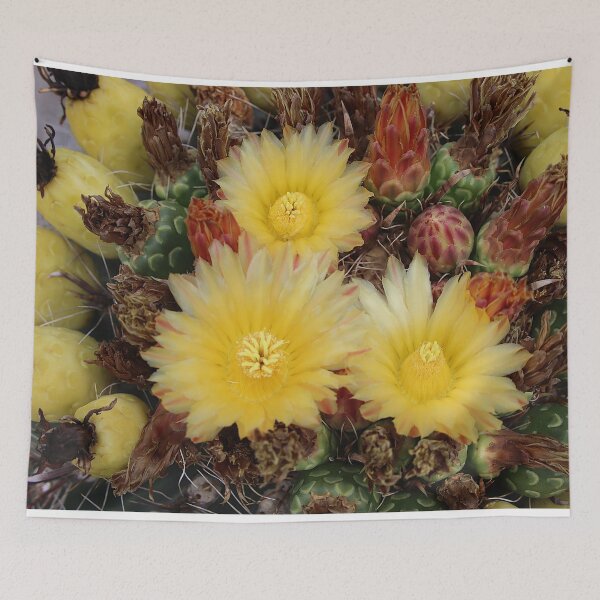 Item preview, Yellow Lovely Barrel Cactus Flowers designed and sold by simonjayphotos.