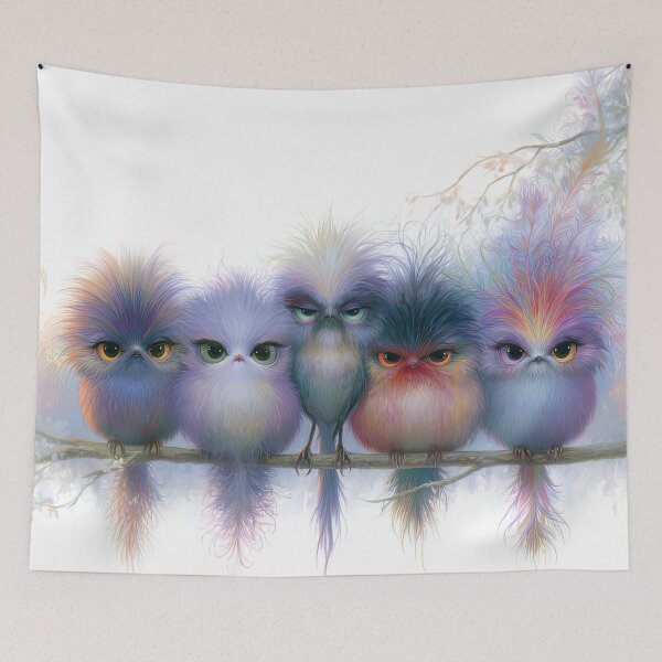 Item preview, Lineup of the Fluffy Fledglings designed and sold by bloorose.