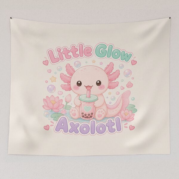 Item preview, Little Glow Axolotl designed and sold by QuixoticDigital.