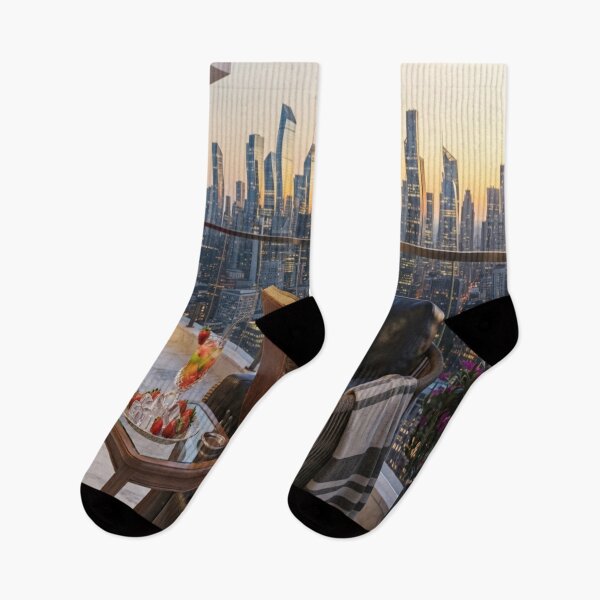 Item preview, Penguin Reading Book on City Balcony Art Print designed and sold by AfresStudio.