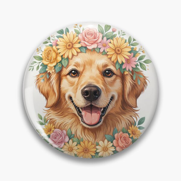 Item preview, Certified Good Boy - Cute Golden Retriever Floral  designed and sold by Golden Poppy Paw.