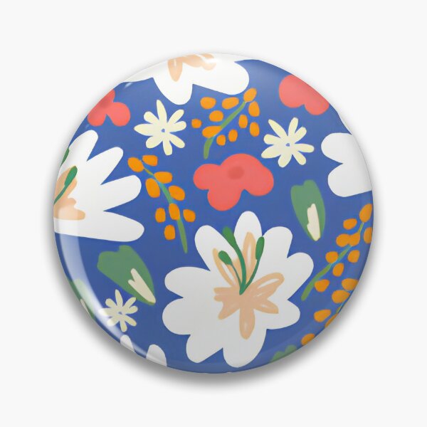 Item preview, Vibrant Sky Blue White Lily and Daisy Floral Seamless Pattern designed and sold by LuxocaDesigns24.
