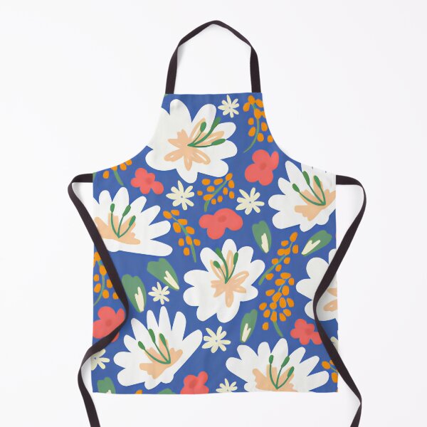 Item preview, Vibrant Sky Blue White Lily and Daisy Floral Seamless Pattern designed and sold by LuxocaDesigns24.