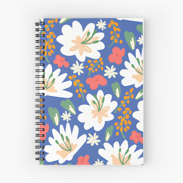 Item preview, Vibrant Sky Blue White Lily and Daisy Floral Seamless Pattern designed and sold by LuxocaDesigns24.