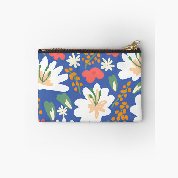 Item preview, Vibrant Sky Blue White Lily and Daisy Floral Seamless Pattern designed and sold by LuxocaDesigns24.