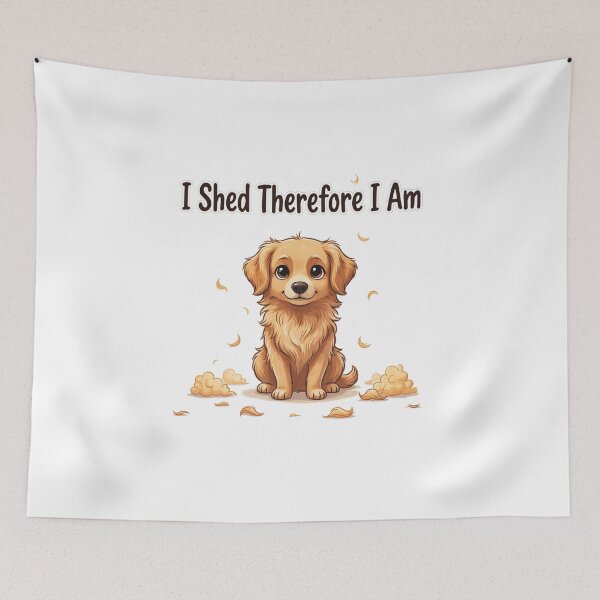 Item preview, I Shed Therefore I Am - Funny Golden Retriever Shedding Shirt designed and sold by Golden Poppy Paw.