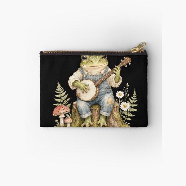 Item preview, Retro Frog Playing Banjo Vintage Cottagecore Wildflower designed and sold by BestCoolStuff.