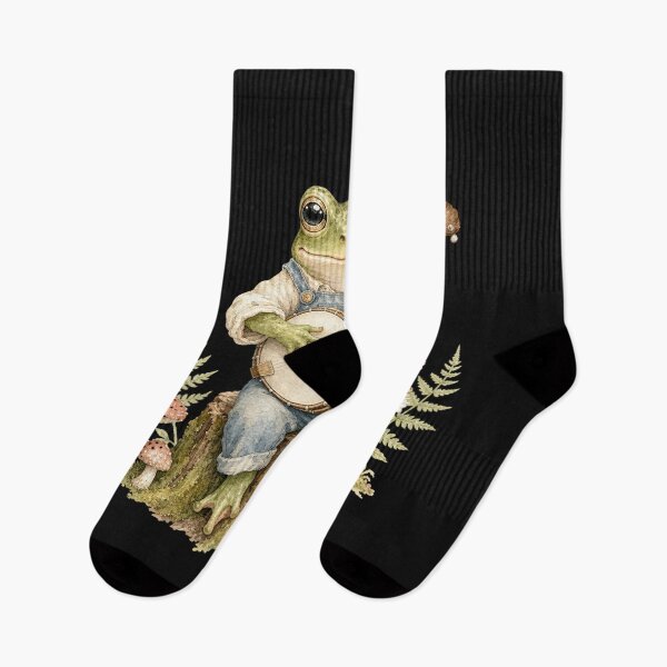 Item preview, Retro Frog Playing Banjo Vintage Cottagecore Wildflower designed and sold by BestCoolStuff.