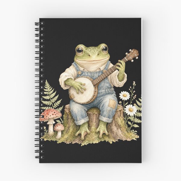Item preview, Retro Frog Playing Banjo Vintage Cottagecore Wildflower designed and sold by BestCoolStuff.