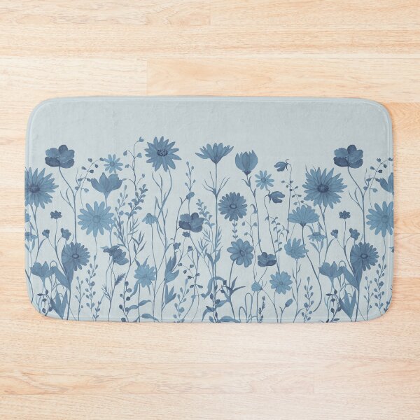 Item preview, Boho wildflowers (vintage denim duotone) designed and sold by 247DesignStudio.