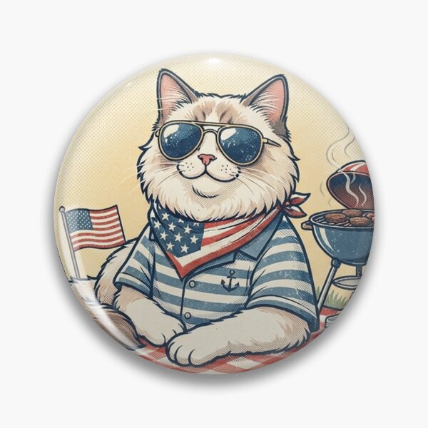 Item preview, Ragdoll Cat Labor Day Weekend BBQ - Celebrating American Summer designed and sold by Ghostlycats2026.