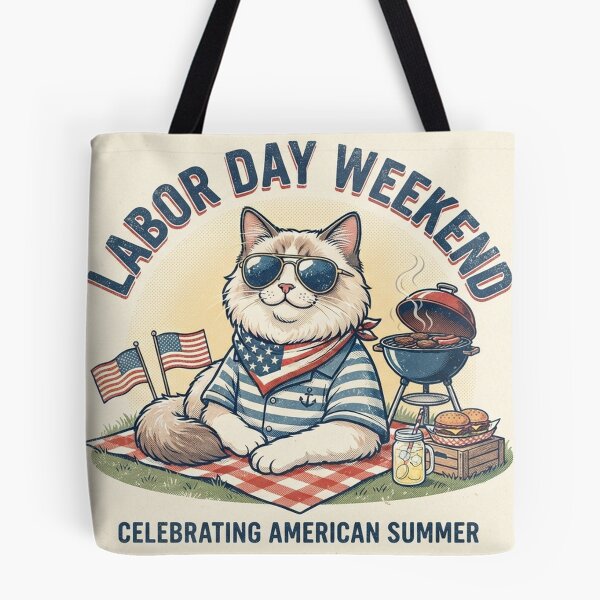 Item preview, Ragdoll Cat Labor Day Weekend BBQ - Celebrating American Summer designed and sold by Ghostlycats2026.