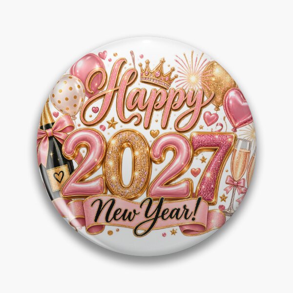 Item preview, Pink & Gold Happy New Year 2027 designed and sold by TinyWeird.