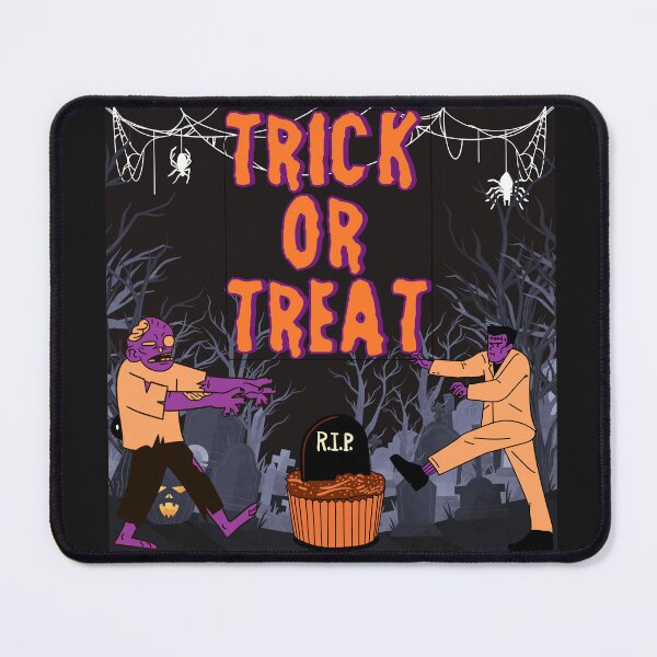 Item preview, Trick or Treat Halloween Clipart, Funny Zombie Halloween Art, Spooky Graveyard Illustration, Halloween Party Design designed and sold by MariMarArt.
