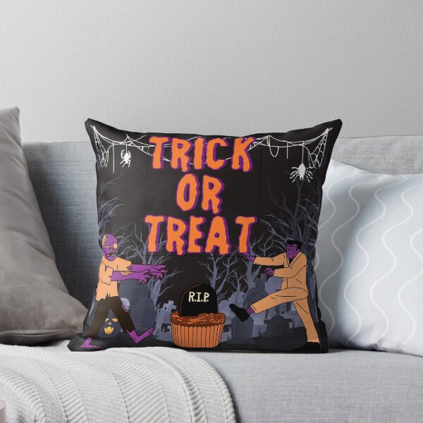 Item preview, Trick or Treat Halloween Clipart, Funny Zombie Halloween Art, Spooky Graveyard Illustration, Halloween Party Design designed and sold by MariMarArt.