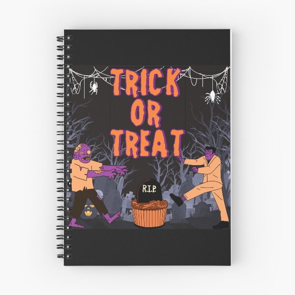 Item preview, Trick or Treat Halloween Clipart, Funny Zombie Halloween Art, Spooky Graveyard Illustration, Halloween Party Design designed and sold by MariMarArt.