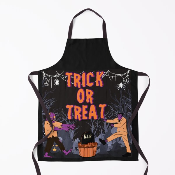 Item preview, Trick or Treat Halloween Clipart, Funny Zombie Halloween Art, Spooky Graveyard Illustration, Halloween Party Design designed and sold by MariMarArt.