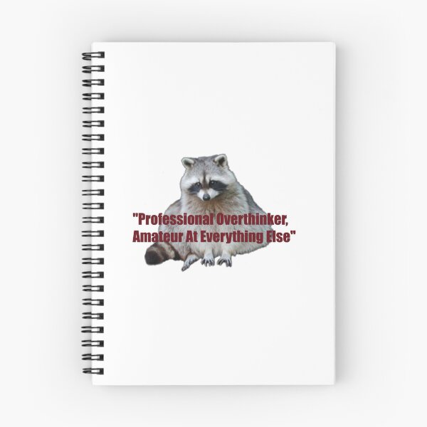 Item preview, Professional Overthinker, Amateur At Everything Else, raccoon meme designed and sold by CloudyPress.