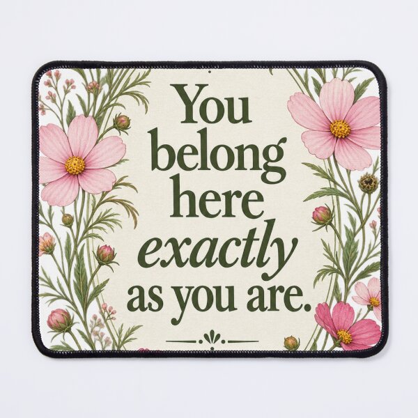 Item preview, You Belong Here Exactly As You Are Pink Cosmos Floral Art Print designed and sold by QCena.