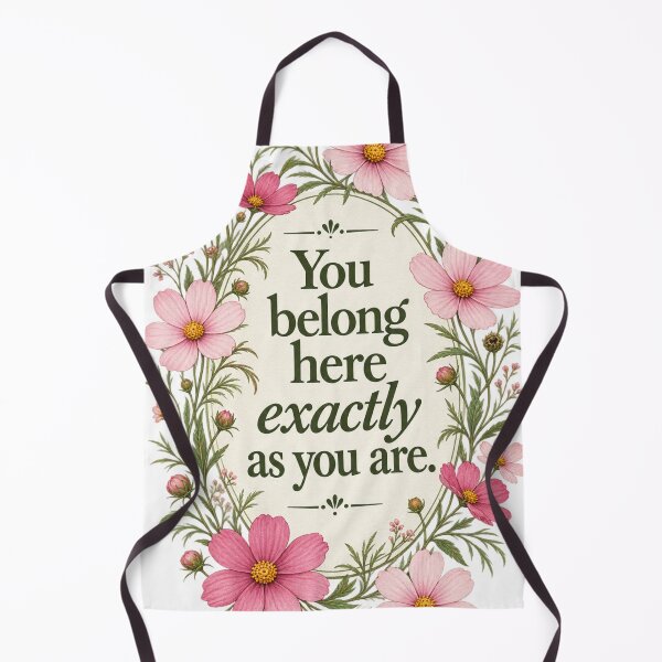 Item preview, You Belong Here Exactly As You Are Pink Cosmos Floral Art Print designed and sold by QCena.