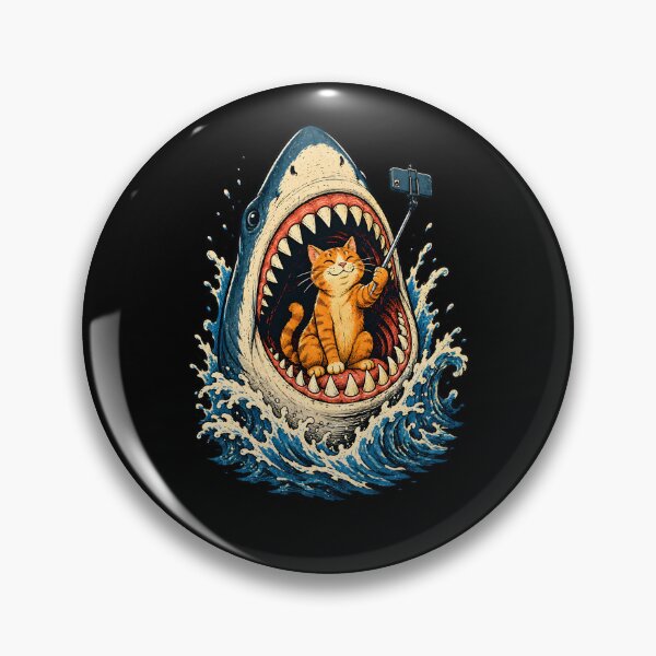 Item preview, Orange Cat Selfie Inside Shark designed and sold by palaco210.